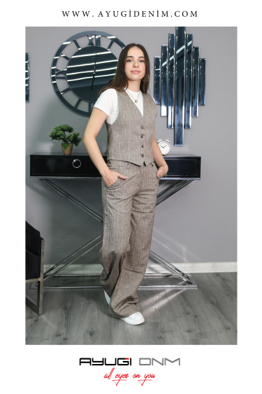 9643-140-170 KAHVERENGİ KUMAŞ PANTOLON