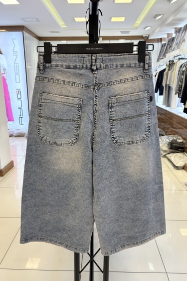 9656-134-164 ДЖИНСОВЫЕ ШОРТЫ ИНДИВИДУАЛЬНОГО ПОШИВА С ДЕКОРОМ ИЗ СТРАЗ