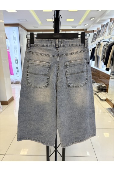 9656-134-164 ДЖИНСОВЫЕ ШОРТЫ ИНДИВИДУАЛЬНОГО ПОШИВА С ДЕКОРОМ ИЗ СТРАЗ