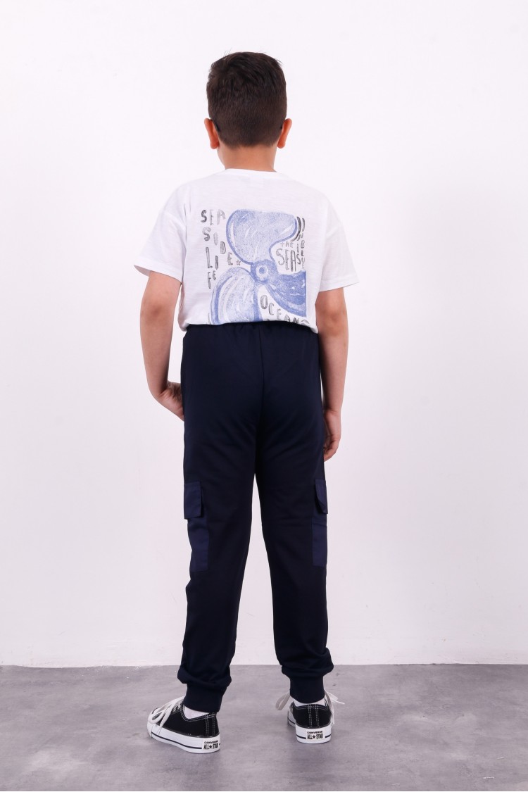 464-128-152 БРЮКИ С БОКОВЫМ КАРМАНОМ ИЗ ТКАНИ ПАРАШЮТ