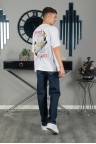 7226-134-164  ARKASI ZEUS BASKILI T-SHIRT