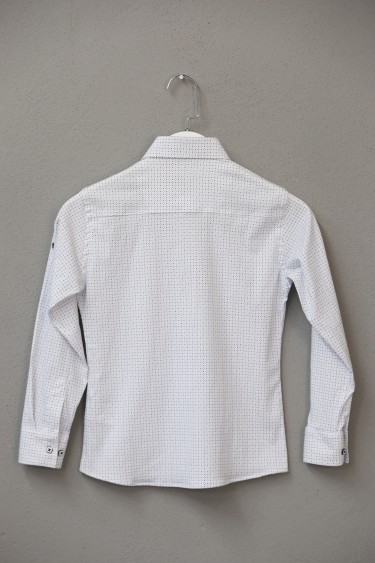 18101-116-140 РУБАШКА НА ПУГОВИЦАХ С УЗОРОМ, БЕЛАЯ РАЗМЕРА