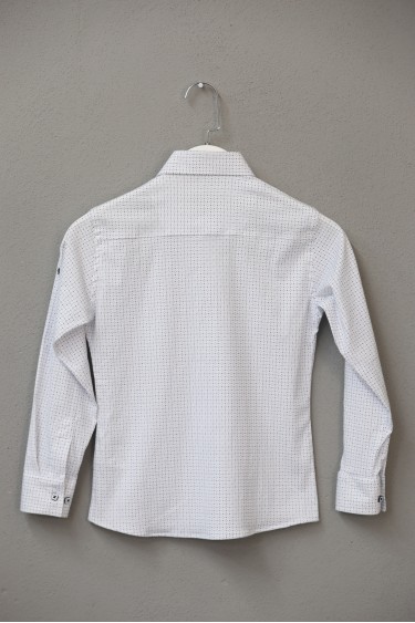 18102-146-170 РУБАШКА НА ПУГОВИЦАХ С УЗОРОМ, БЕЛАЯ РАЗМЕРА