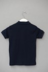 4207-146-170 SİYAH KISA KOL ÇİZGİSİZ POLO YAKA T-SHIRT