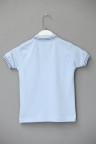 7190-146-170 MAVİ KISA KOL ÇİZGİLİ POLO YAKA T-SHIRT